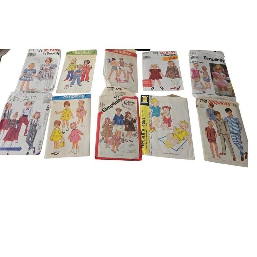 Vintage Sewing Pattern Lot Simplicity McCalls Butterick Kids Baby Clothes‎ Retro